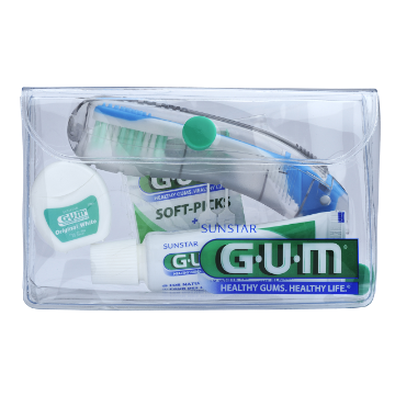 Gum Kit De Viaje Cepillo+Crema x20g +Hilo Dental